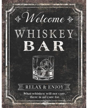 Plechová cedule Whiskey Bar 32 cm x 40 cm