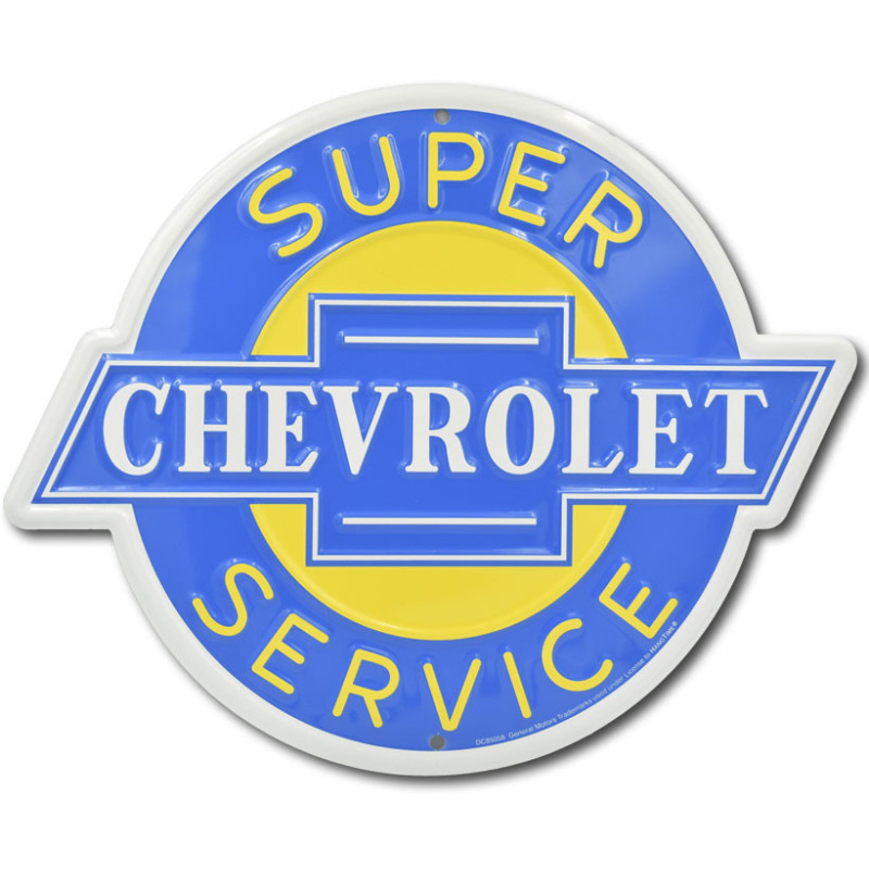 Plechová cedule Chevrolet Super Service 30 cm