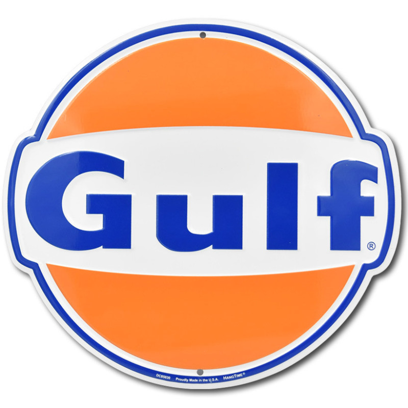 Plechová cedule Gulf Die Cut 29 cm