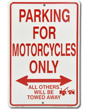 Plechová cedule Motorcycles Parking Only 20 cm x 30 cm