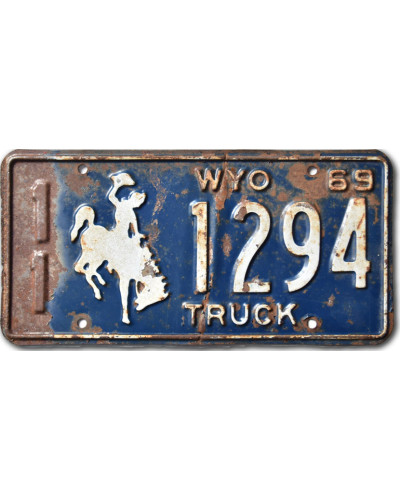 Americká ŠPZ Wyoming 1969 Blue Truck 11-1294