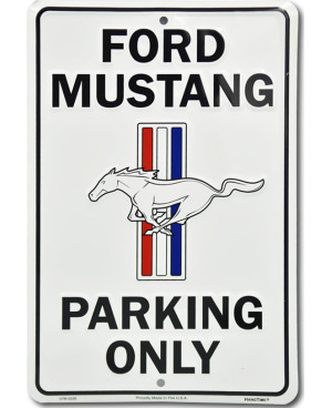 Plechová cedule Ford Mustang Parking White 20 cm x 30 cm