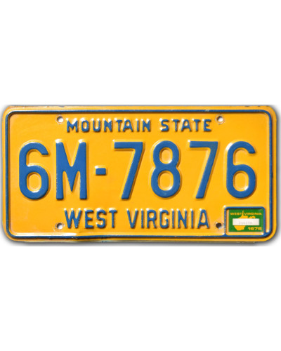 Americká ŠPZ West Virginia Mountain State 6M-7876