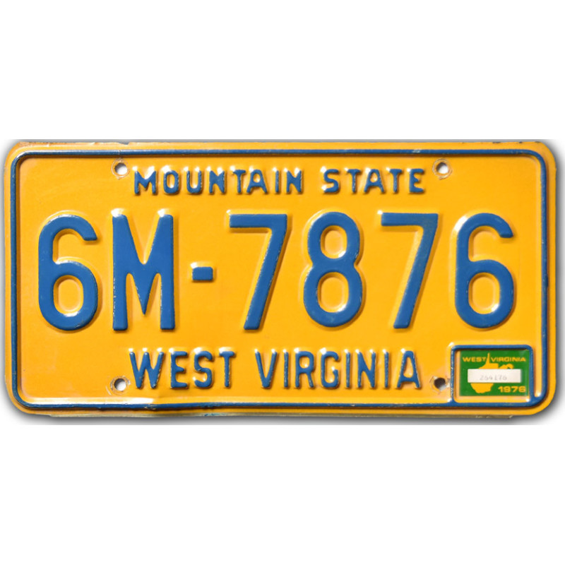 Americká SPZ West Virginia Mountain State 6M-7876