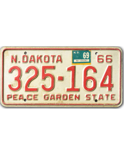 Americká ŠPZ North Dakota 1966 Garden State 325-164