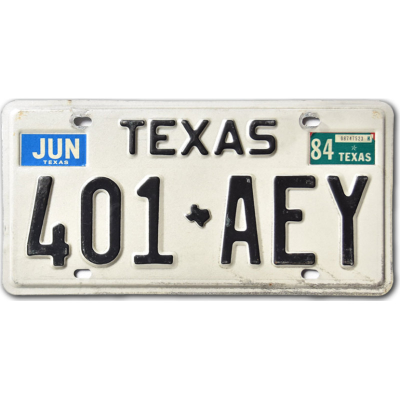 Americká ŠPZ Texas White 401-AEY