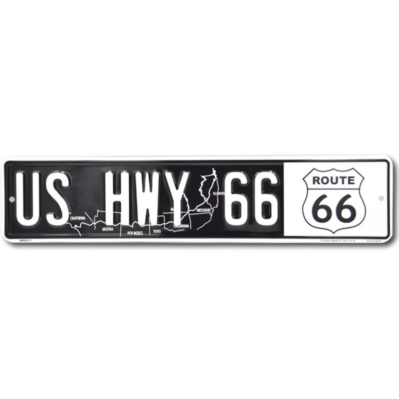 Plechová ceduľa US HWY 66 white 45 cm x 10 cm
