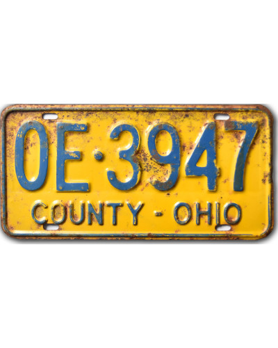 Americká SPZ Ohio County Yellow OE-3947