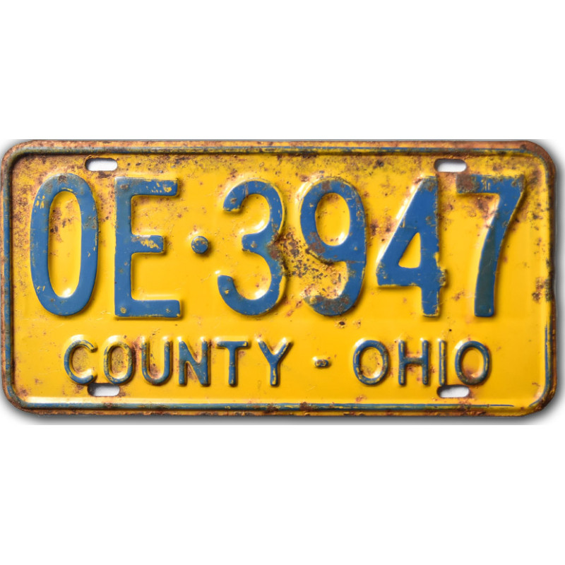 Americká SPZ Ohio County Yellow OE-3947