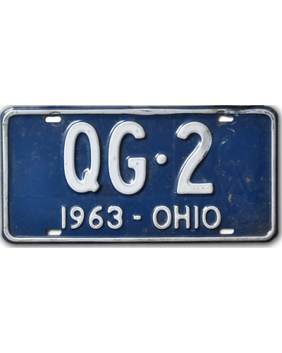 Americká ŠPZ Ohio 1963 Blue QG-2