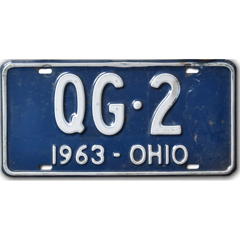 Americká ŠPZ Ohio 1963 Blue QG-2