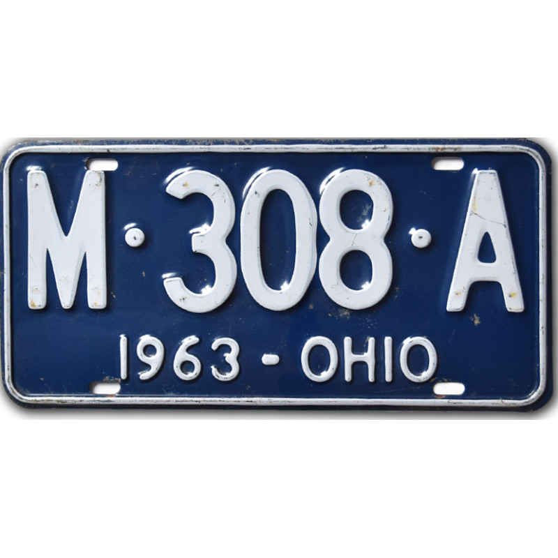 Americká SPZ Ohio 1963 Blue M-308-A