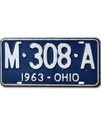 Americká ŠPZ Ohio 1963 Blue M-308-A