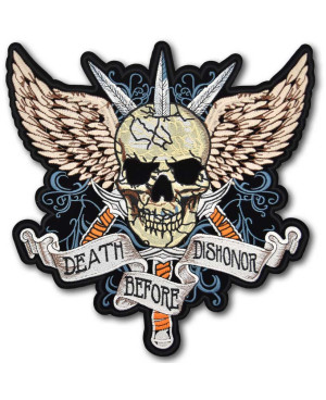 Moto nášivka Death Before Dishonor XXL na záda 30 cm x 30 cm
