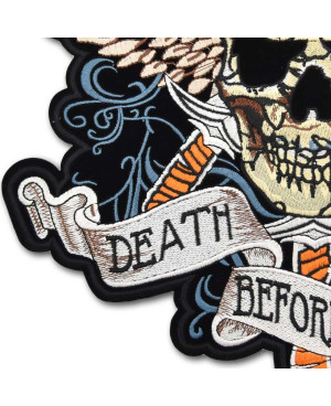 Moto nášivka Death Before Dishonor XXL na chrbát 30 cm x 30 cm
