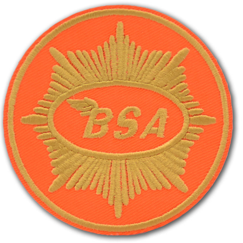 Moto nášivka BSA orange 8 cm