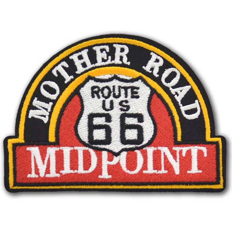 Moto nášivka Route 66 Midpoint 8 cm x 6 cm