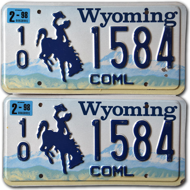 Americká SPZ Wyoming Coml 1584 pár