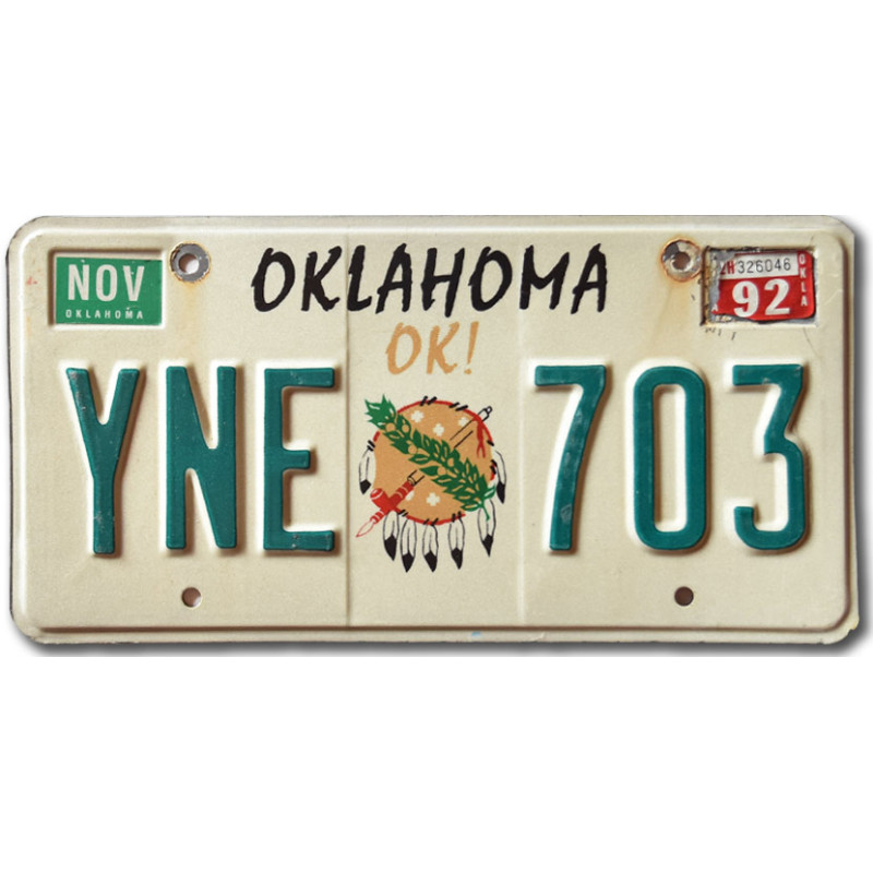 Americká SPZ Oklahoma OK YNE 703