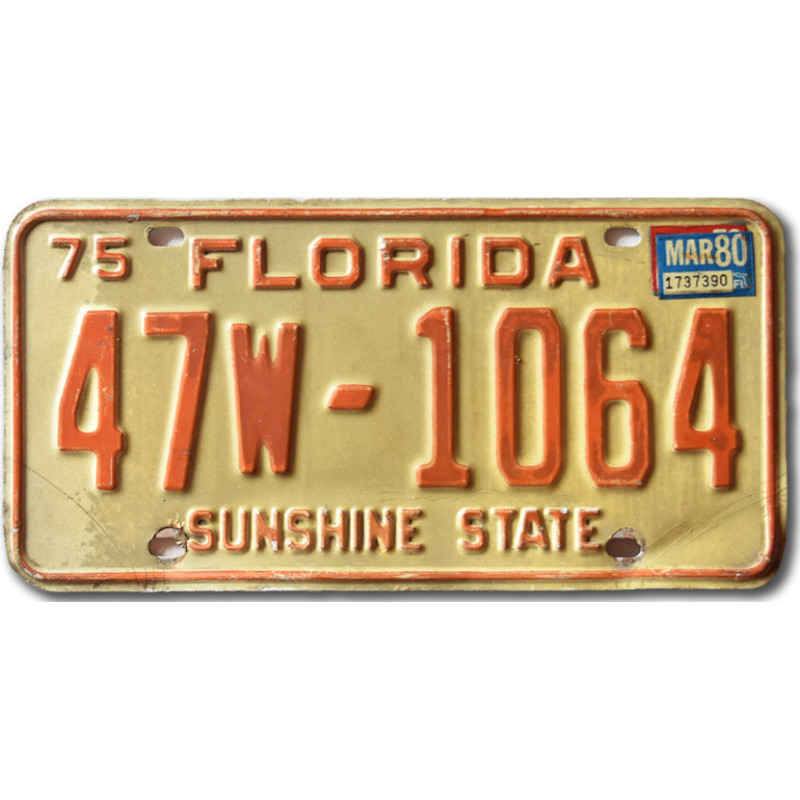 Americká ŠPZ Florida 1975 Sunshine State 47W-1064