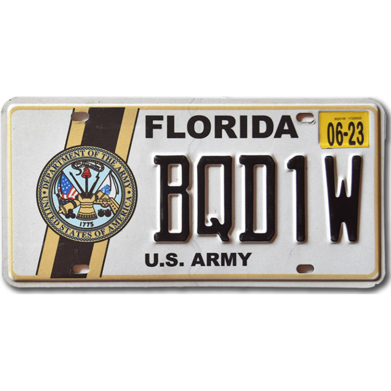 Americká ŠPZ Florida US Army BQD1W