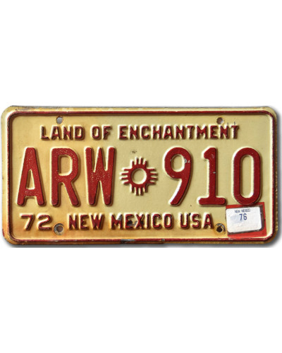 Americká ŠPZ New Mexico 1972 ARW 910