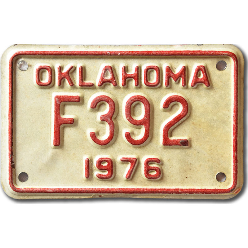 Moto americká ŠPZ Oklahoma 1976 F392