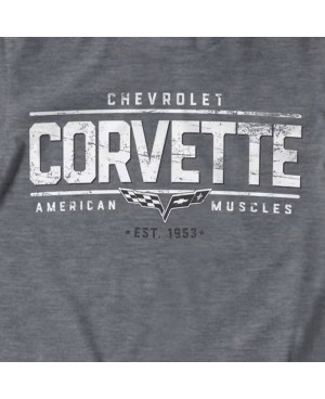 Pánske tričko Chevrolet Corvette American Muscles sivé