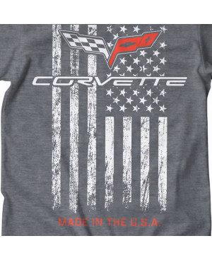 Pánske tričko Chevrolet Corvette Made in USA sivé