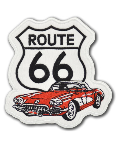 Moto nášivka Route 66 Corvette 9 cm x 9 cm