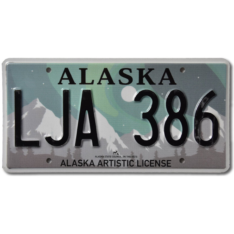 Americká SPZ Alaska Aurora Borealis LJA 386