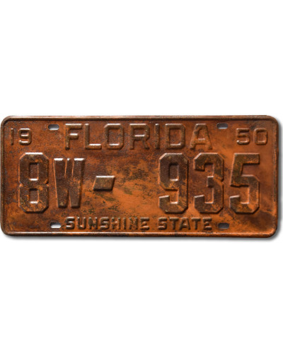 Americká ŠPZ Florida 1950 Rusty 8W-935