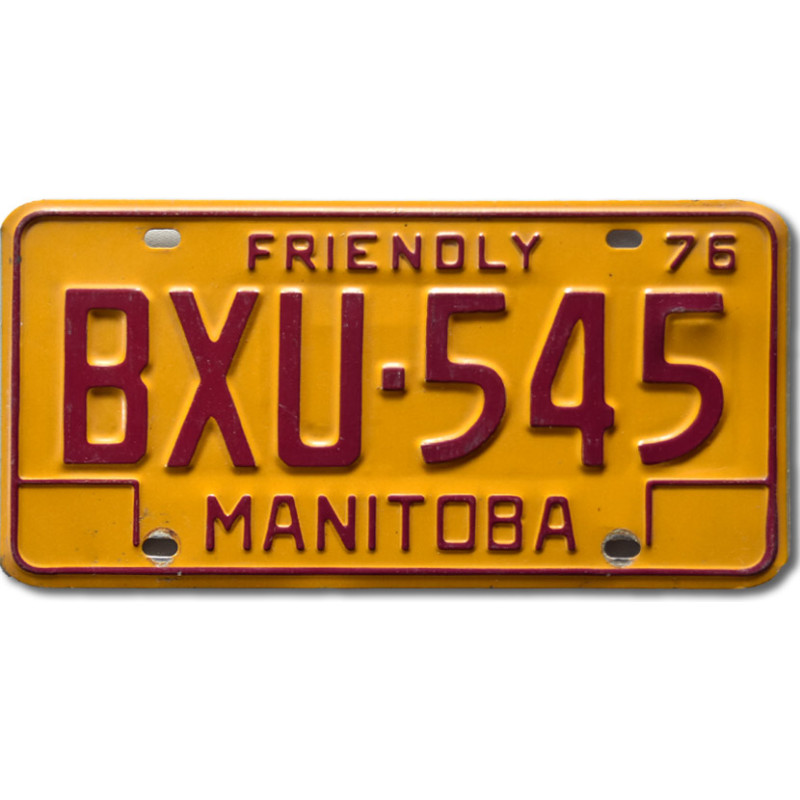 Kanadská ŠPZ Manitoba 1976 Friendly BXU-545