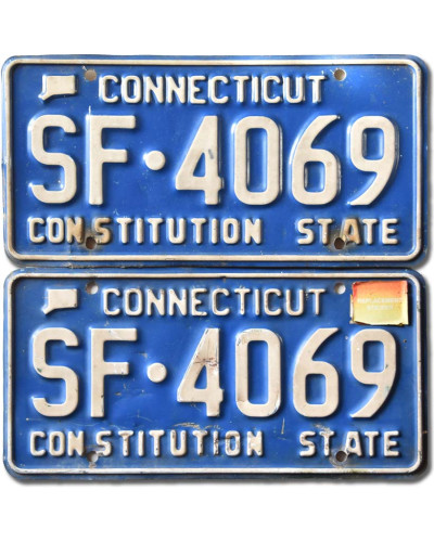 Americká SPZ Connecticut Blue SF-4069 pár