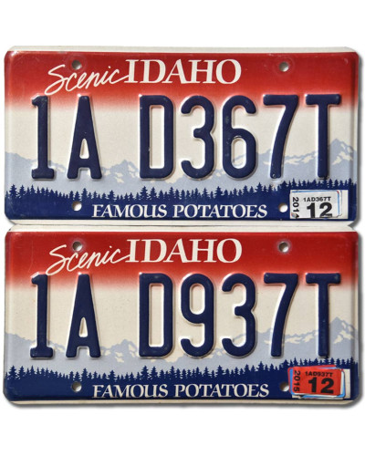 Americká SPZ Idaho Potatoes 1A D367T pár