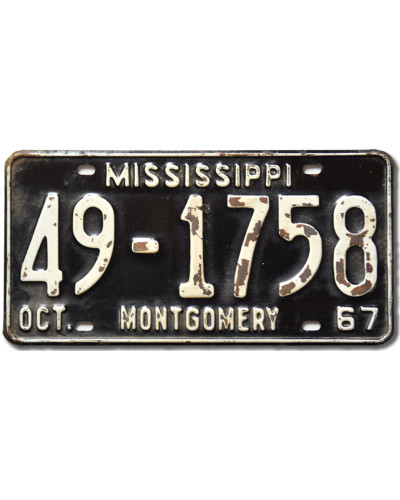 Americká ŠPZ Mississippi 1967 Montgomery 49-1758