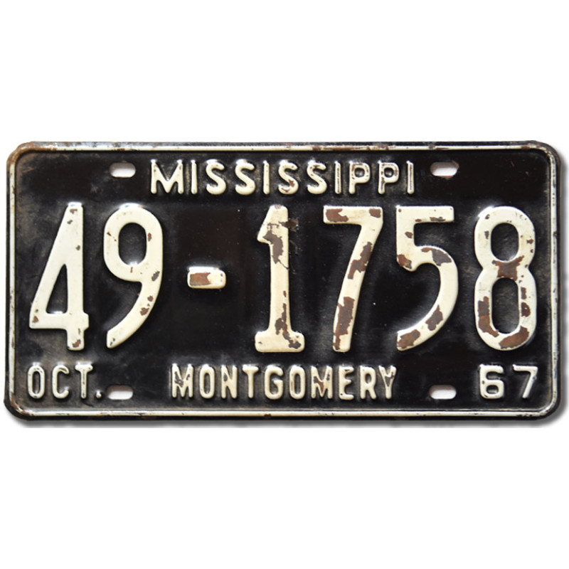 Americká ŠPZ Mississippi 1967 Montgomery 49-1758