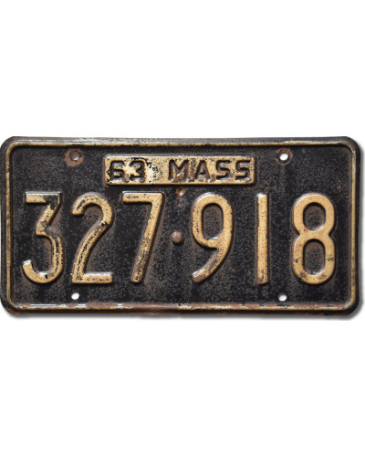 Americká ŠPZ Massachusetts 1963 Black 327-918