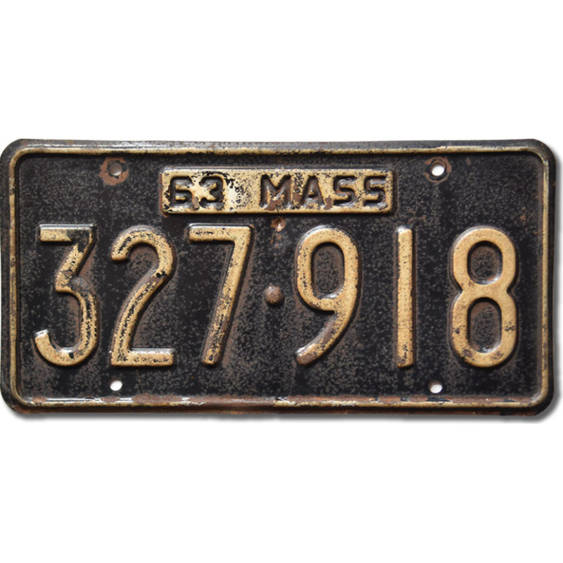 Americká ŠPZ Massachusetts 1963 Black 327-918