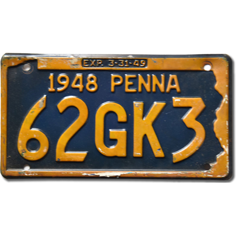 Americká ŠPZ Pennsylvania 1948 Penna 62GK3