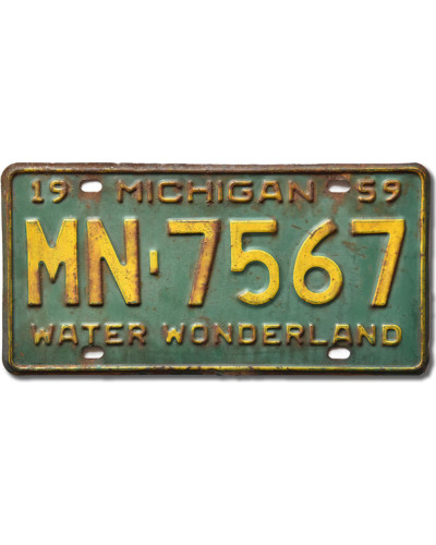 Americká ŠPZ Michigan 1959 Green MN-7567