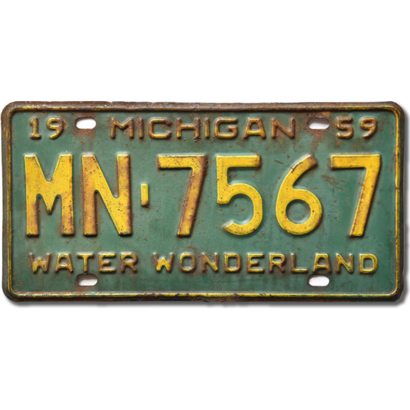 Americká ŠPZ Michigan 1959 Green MN-7567