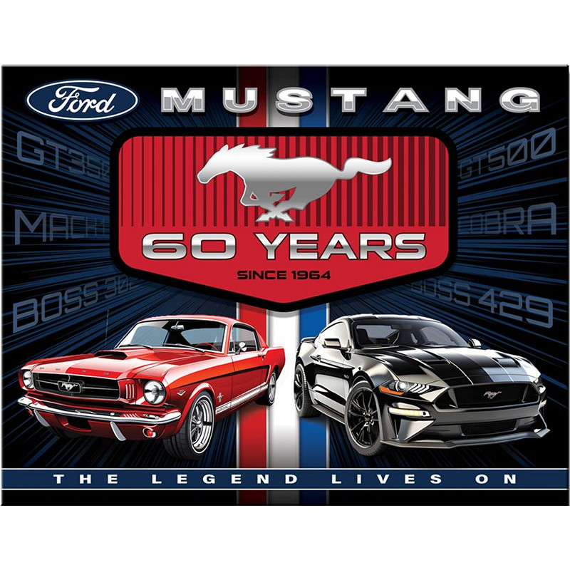 Plechová ceduľa Ford Mustang 60 Years 40 cm x 32 cm