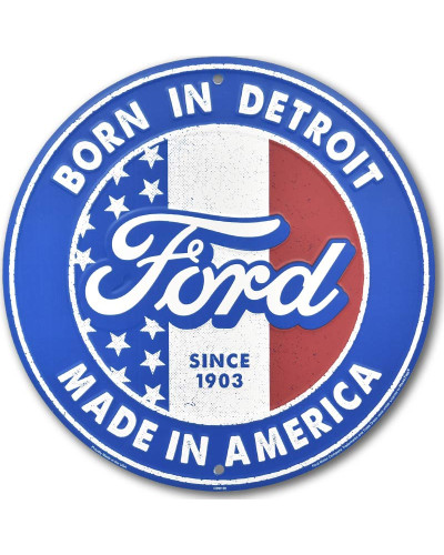 Plechová ceduľa Ford Born in Detroit 30 cm