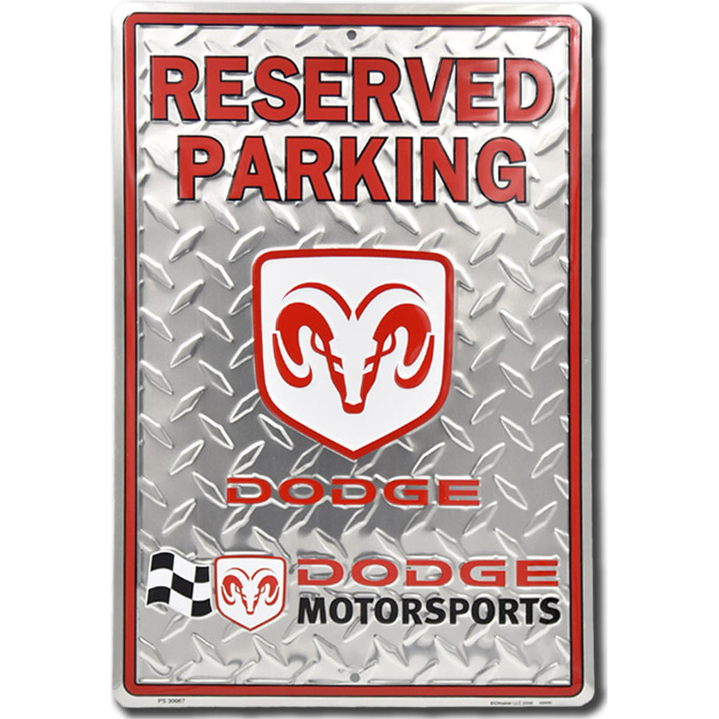 Plechová ceduľa Dodge Reserved Motorsport 45 cm x 30 cm