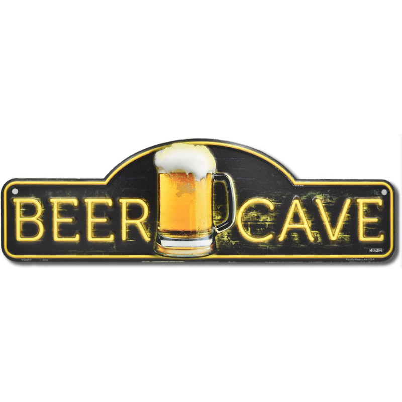 Plechová ceduľa Beer Cave Old Fashioned 46 cm x 14 cm