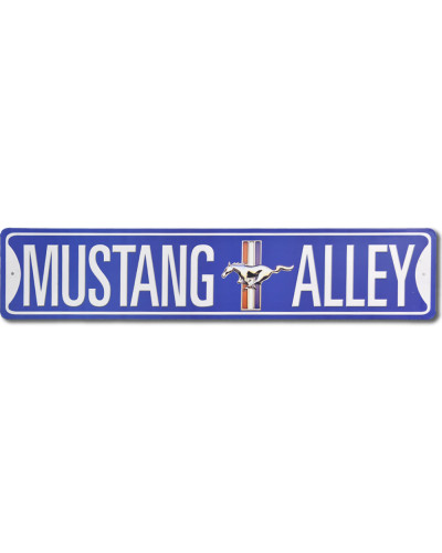 Plechová ceduľa Mustang Alley Blue 60 cm x 13 cm