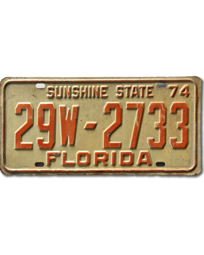 Americká ŠPZ Florida 1974 Sunshine State 29W-2733