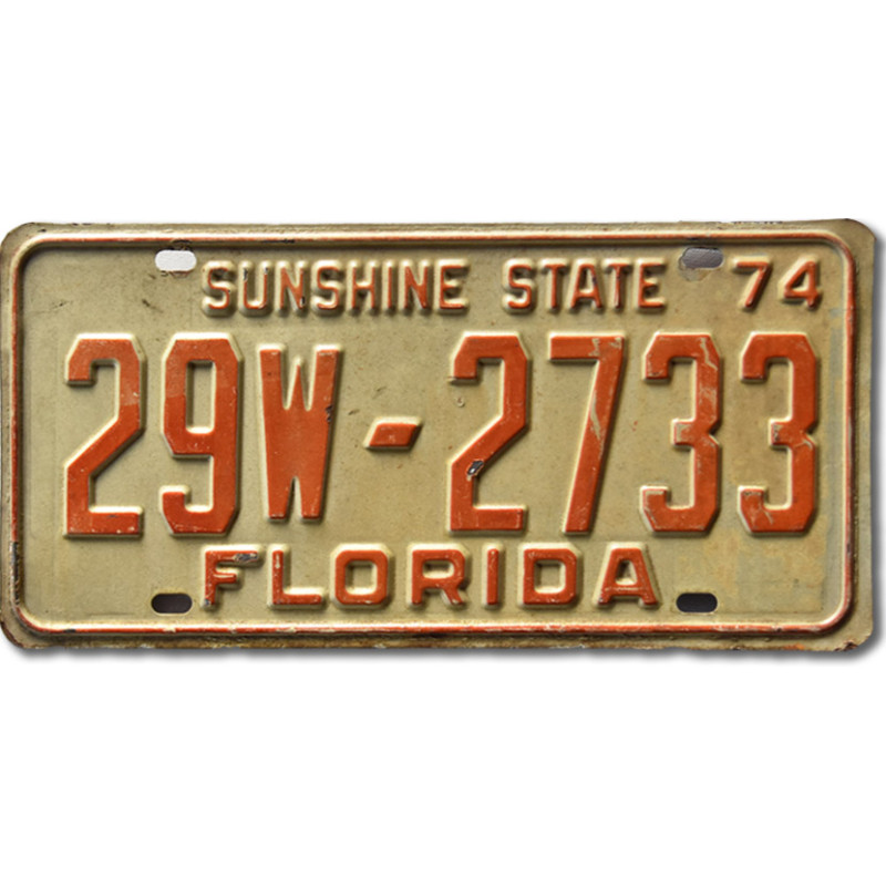 Americká ŠPZ Florida 1974 Sunshine State 29W-2733