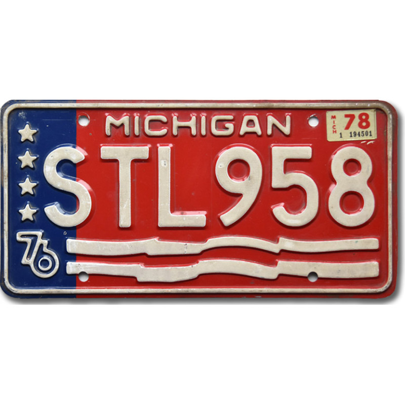 Americká ŠPZ Michigan 1976 Stars STL958